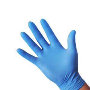 blauwe nitrile poedervrije extra strong handschoenen